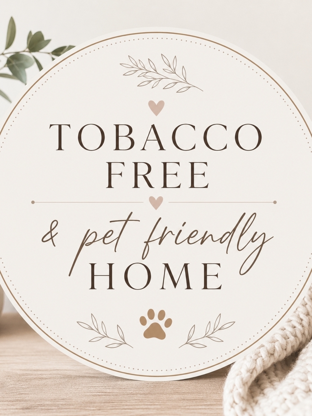 Our Home Is Tobacco Free & Pet Friendly.